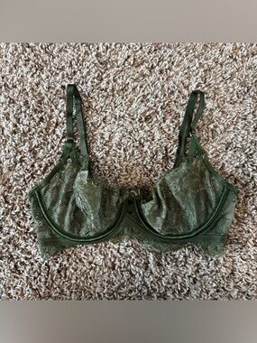 Olive Green Victoria’s Secret Lace Bra